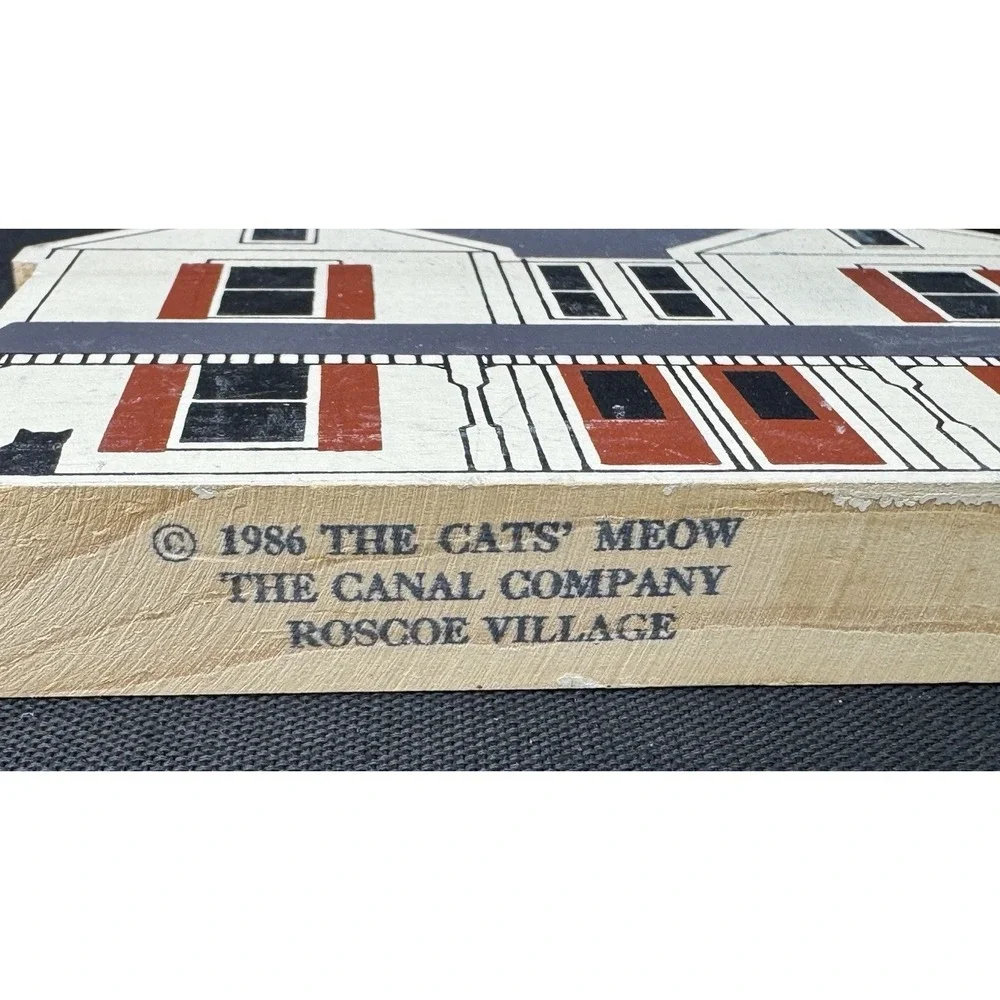 VTG 1986 Cat's Meow Village Wooden Keepsake The Canal Company Roscoe Village
